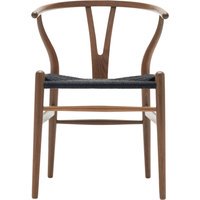 Carl Hansen & Søn CH24 Y Wishbone-stoel eiken - Vlecht zwart - eiken rookkleurig, geolied