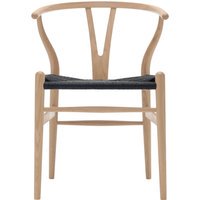 Carl Hansen & Søn CH24 Y Wishbone-stoel eiken - Vlecht zwart - eiken wit geolied