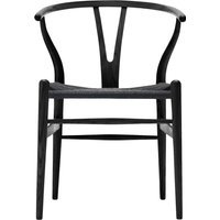 Carl Hansen & Søn CH24 Y Wishbone-stoel eiken - Vlecht zwart - gelakt zwart