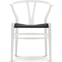 Carl Hansen & Søn CH24 Y Wishbone stoel beuken - Vlecht zwart - gelakt wit