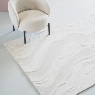 By-Boo Vloerkleed 'Soil' Wol, 160 x 230cm, kleur Off White