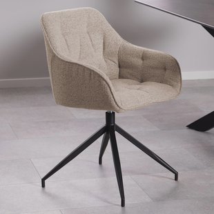 Bendt Draaibare Eetkamerstoel 'Loren' Bouclé, kleur Beige