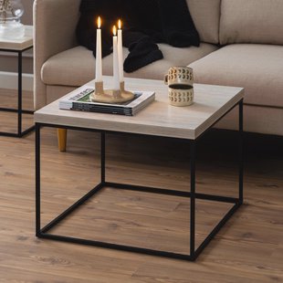 Bendt Vierkante Salontafel 'Maresa' Travertine-look, 60 x 60cm