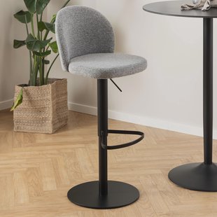 Bendt Draaibare Barkruk 'Alba' kleur Grijs (zithoogte 55-80cm)