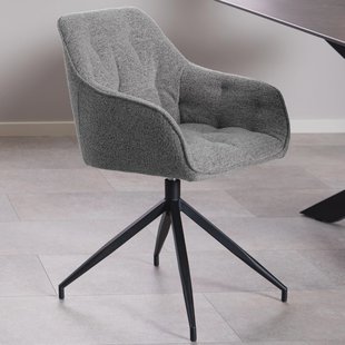 Bendt Draaibare Eetkamerstoel 'Loren' Bouclé, kleur Grijs