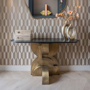 Richmond Sidetable 'Maddox' Marmer en Brass, 130cm