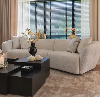 Richmond Bank 'Armand' Chenille, kleur Crème