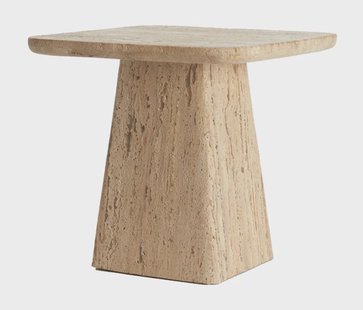 Light & Living Bijzettafel 'Kepami' Travertin, 45 x 45cm, kleur Zand