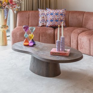 Richmond Organische Salontafel 'Odile' Mangohout, 130 x 70cm, kleur donkerbruin