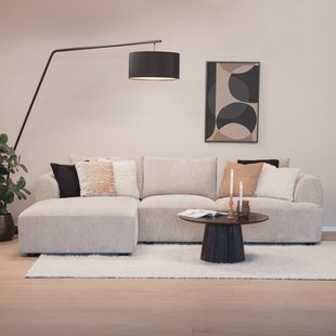 Sohome 2,5-zits Loungebank 'Richard' Links, Chenille, kleur Zand