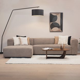 Sohome 2,5-zits Loungebank 'Moiré' Links, kleur Lichtbruin