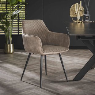 LifestyleFurn Eetkamerstoel 'Kerbi' Rib, kleur Zand