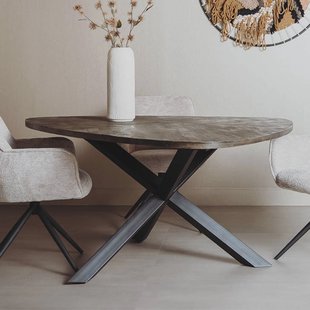 Tower Living Driehoekige Eettafel 'Trivero' Mangohout, 150 x 150cm, kleur Bruin