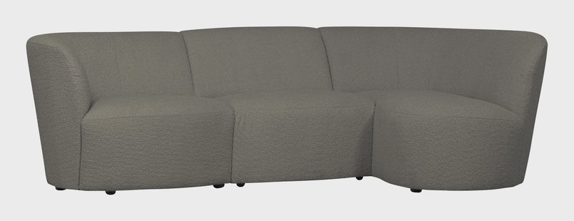 WOOOD 3-zits Loungebank 'Coco' Rechts, Bouclé, kleur Warm Groen