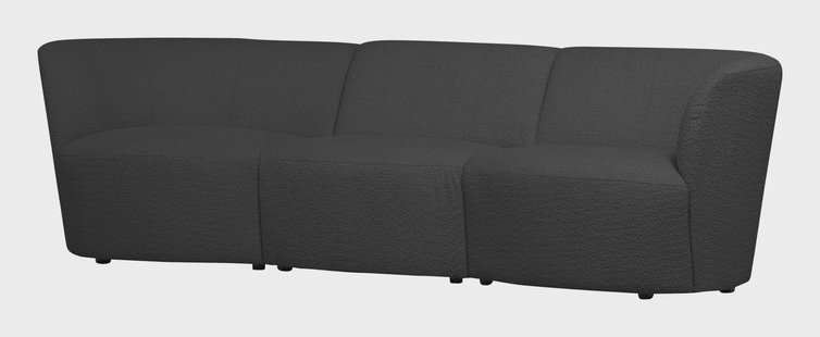 WOOOD 3-zits Bank 'Coco' Bouclé, kleur Donkergrijs
