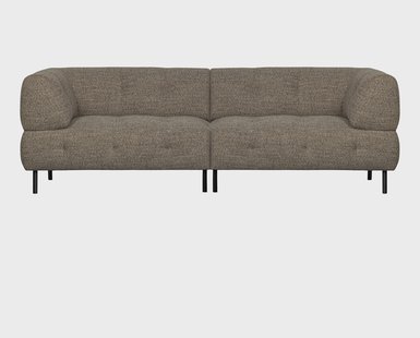 WOOOD 4-zits Bank 'Lloyd' Geweven stof, kleur Donkerbruin Melange