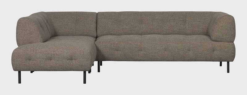 WOOOD Hoekbank 'Lloyd' Links, Geweven stof, kleur Donkerbruin Melange