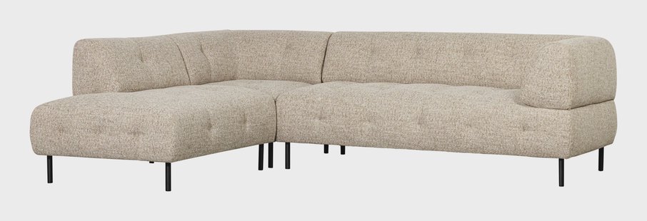 WOOOD Hoekbank 'Lloyd' Links, Geweven stof, kleur Naturel Melange