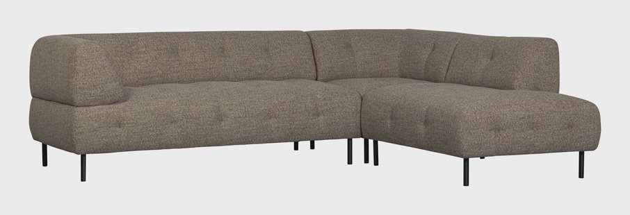 WOOOD Hoekbank 'Lloyd' Rechts, Geweven stof, kleur Donkerbruin Melange