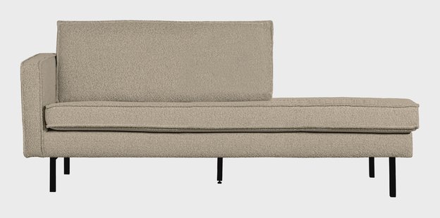 WOOOD Daybed 'Rodeo' Links, Bouclé, kleur Beige