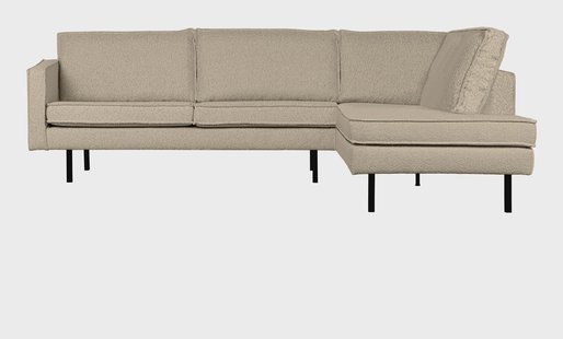 WOOOD Hoekbank 'Rodeo' Rechts, Bouclé, kleur Beige