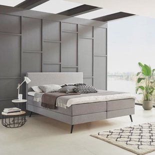 Boxspring 'Nora' kleur grijs - 180 x 200 cm