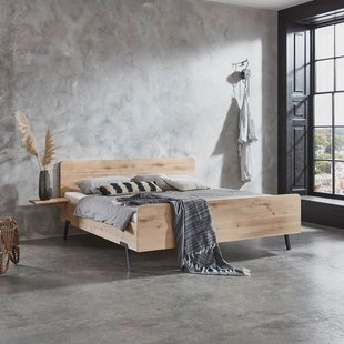 Houten Bed 'Lotus' massief eiken - 160 x 200 cm - Zonder 2 nachtkastjes