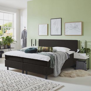 Boxspring 'Stockholm' kleur zwart, 160 x 200 cm
