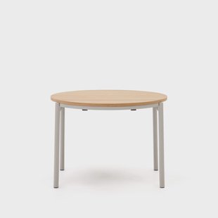 Kave Home Uitschuifbare Ronde Eettafel 'Montuiri' 90-170 x 90cm, kleur Naturel/Grijs