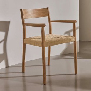 Kave Home Eetkamerstoel 'Yalia' Eikenhout, kleur Naturel