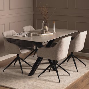 Bendt Eettafel 'Line' Keramiek, 160 x 90cm, kleur Grijs