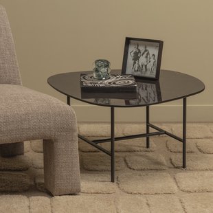 WOOOD Salontafel 'Vajen' Marmerlook, 80 x 60cm, kleur Zwart