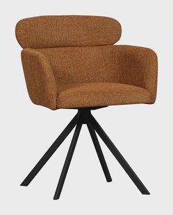 WOOOD Draaibare Eetkamerstoel 'Fenne' Geweven, kleur Ginger