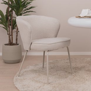 WOOOD Eetkamerstoel 'Admit' Geweven, kleur Pebble