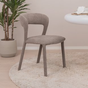 WOOOD Eetkamerstoel 'Noble' Geweven, kleur Taupe