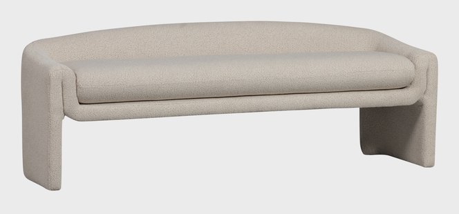 WOOOD Eetkamerbank 'Zone' Geweven, 160cm, kleur Beige