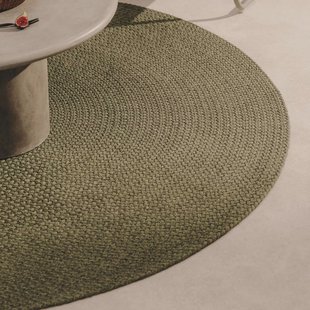 Kave Home Rond Vloerkleed 'Despas' 200cm, kleur Donkergroen