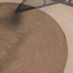 Kave Home Rond Vloerkleed 'Despas' 200cm, kleur Beige