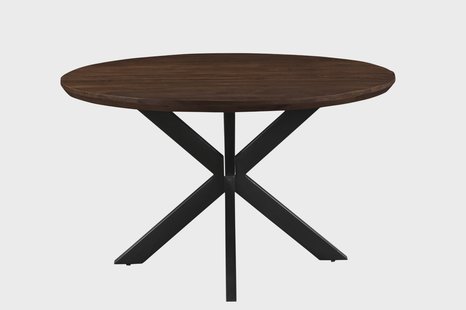 Livingfurn Ronde Eettafel 'Jesper' Mangohout, 130cm, kleur Bruin