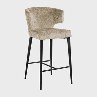 Richmond Barstoel 'Taylor' Chenille, kleur Desert (zithoogte 67cm)