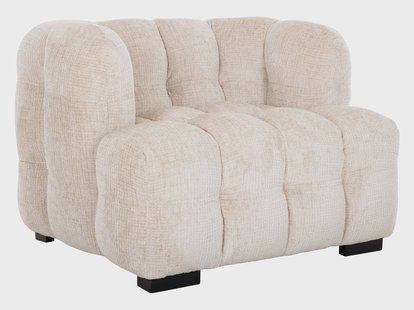 MUST Living Fauteuil 'Mars' Chenille, kleur Naturel
