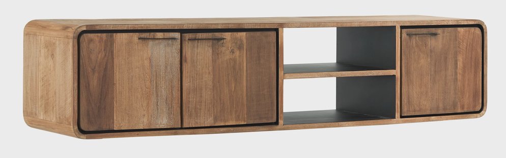 DTP Home Zwevend TV-meubel 'Evo' Teakhout, 185cm