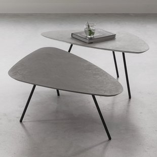 DTP Home Salontafel 'Plectro' Betonlook, Set van 2 stuks, kleur Grijs