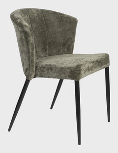 Dutchbone Eetkamerstoel 'Georgia' Chenille, kleur Groen