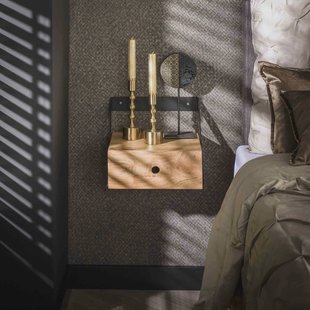 LifestyleFurn Zwevend Nachtkastje 'Edie' Acaciahout, Set van 2 stuks