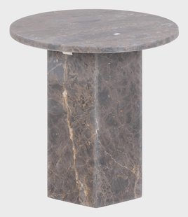 Bendt Ronde Bijzettafel 'Lasonya' Marmer, 50cm, kleur Bruin
