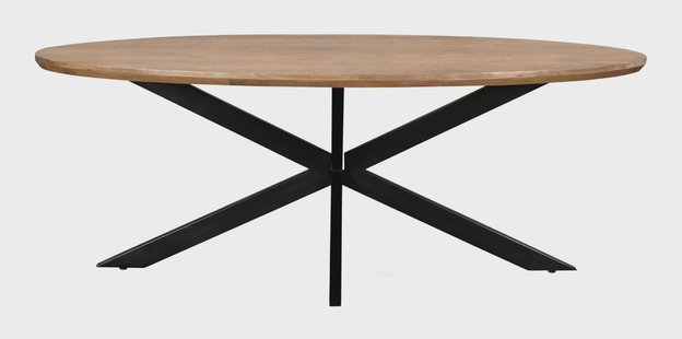 Livingfurn Ovale Eettafel 'Jesper' Mangohout, 240 x 110cm