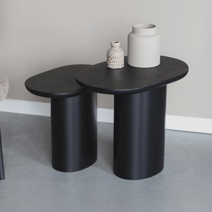 ZILT Bijzettafel 'Arick' Mangohout, Set van 2 stuks