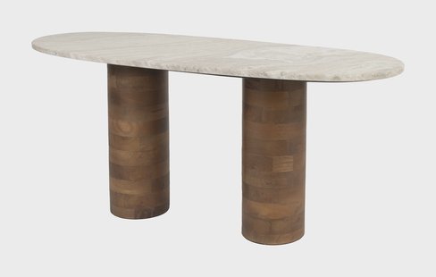 ZILT Salontafel 'Danicia' Marmer en Mangohout, 100 x 40cm