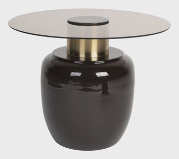 ZILT Ronde Bijzettafel 'Freddy' Glas, 59cm